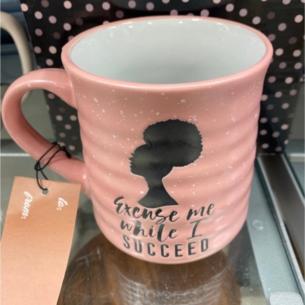 Pink Excuse Me While I Succeed Ceramic Mug